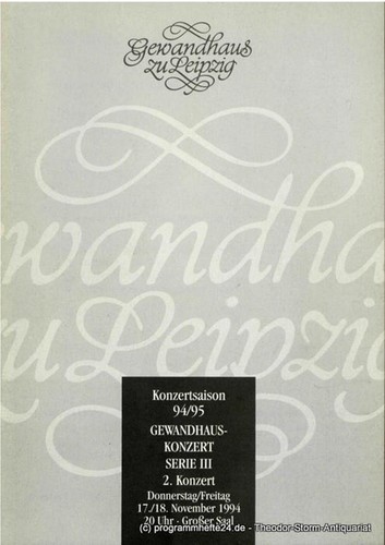 Programmheft gewandhauskonzert - programmheft,