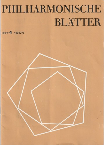 Programmheft philharmonische - programmheft,