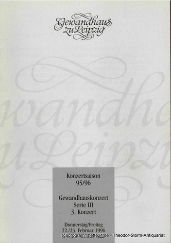 Programmheft gewandhauskonzert - programmheft,