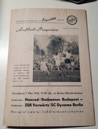 Programmheft fußball honved - fußball,