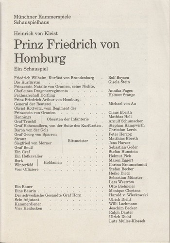 Programmheft kleist prinz - programmheft,