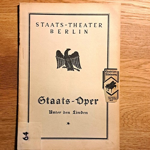 Programmheft staats oper unter - programmheft,