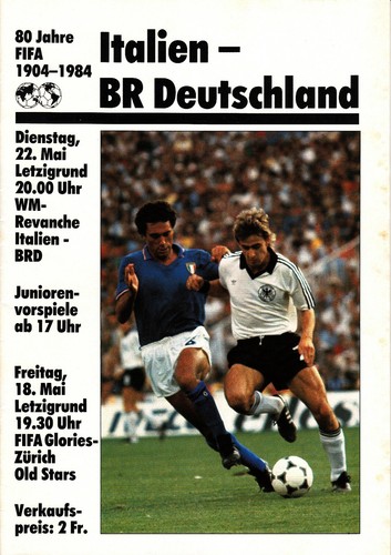 Programmheft 84 italien - 22.05.84,