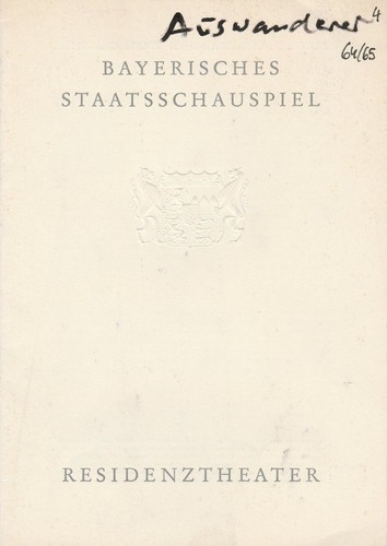 Programmheft der auswanderer - programmheft,