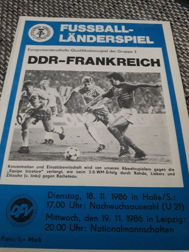 Programmheft länderspiel ddr - länderspiel, ddr-