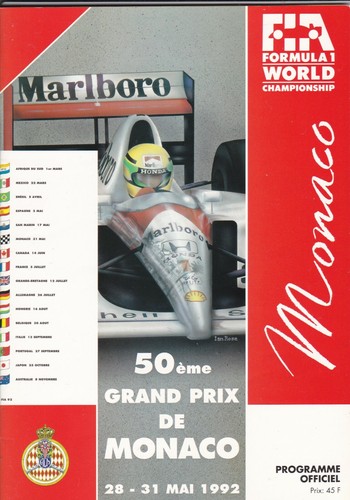 Programmheft monaco 1992 - programmheft, gp