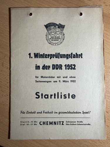 Rennprogramm 1952 - , 1