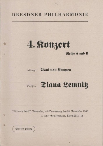 Programmheft konzert paul - programmheft,